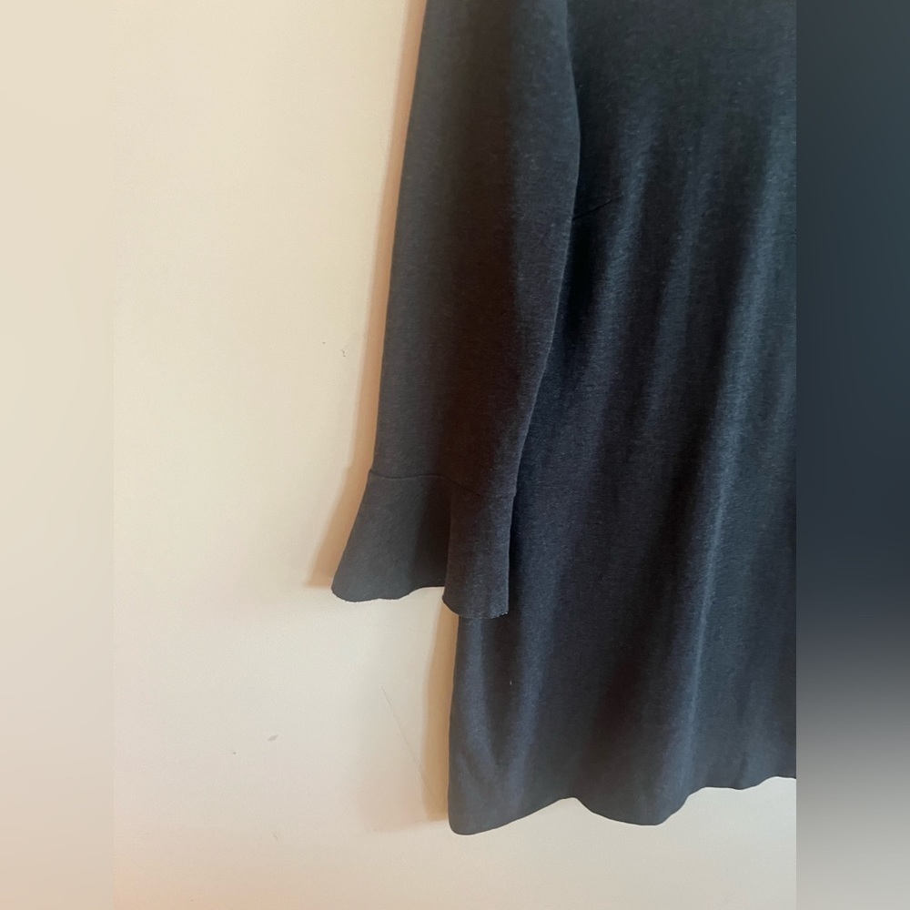 Madewell Jersey knit bell sleeve charcoal  dress - Picture 4 of 6